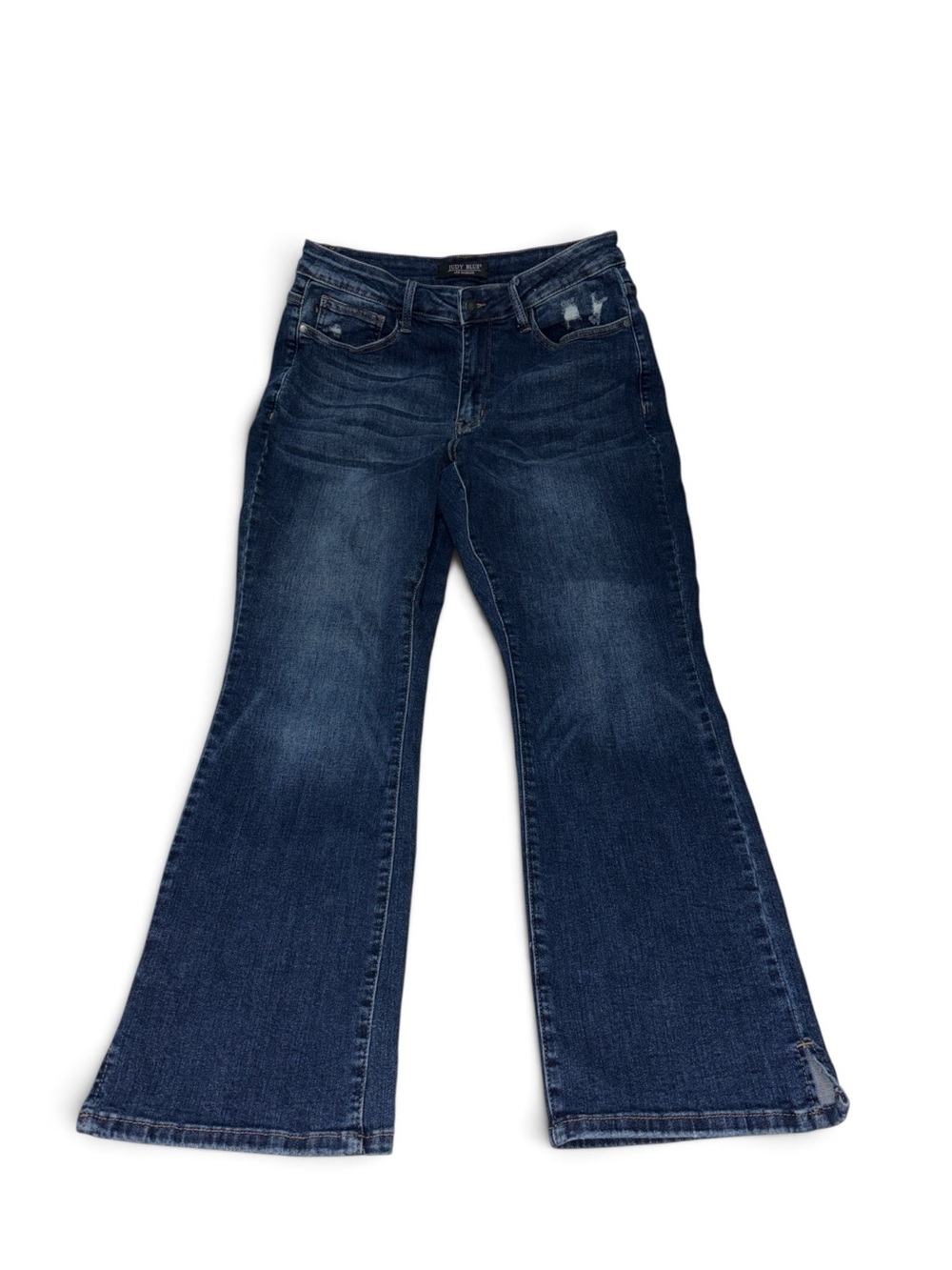 Judy Blue Women’s Size 16 W Bootcut Distressed Split Hem Blue Jeans